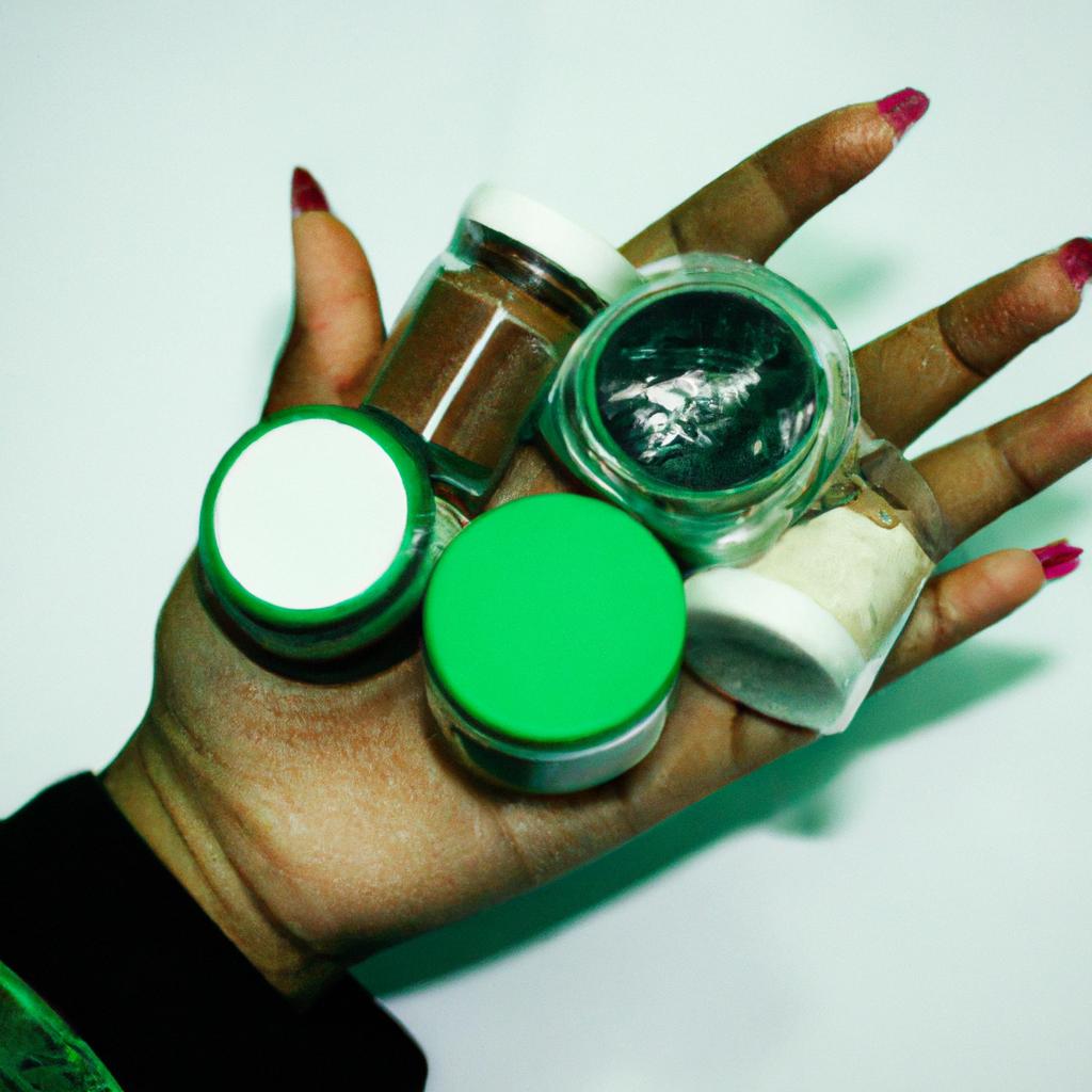 Person holding various product materials